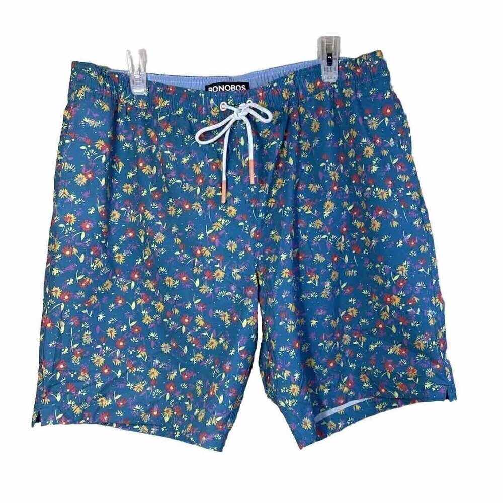 Bonobos Riviera Recycled Swim Trunks Men's Shorts Floral Storm Printed Size XL
